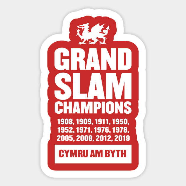 Wales Grand Slam Rugby Union Champions Sticker by stariconsrugby